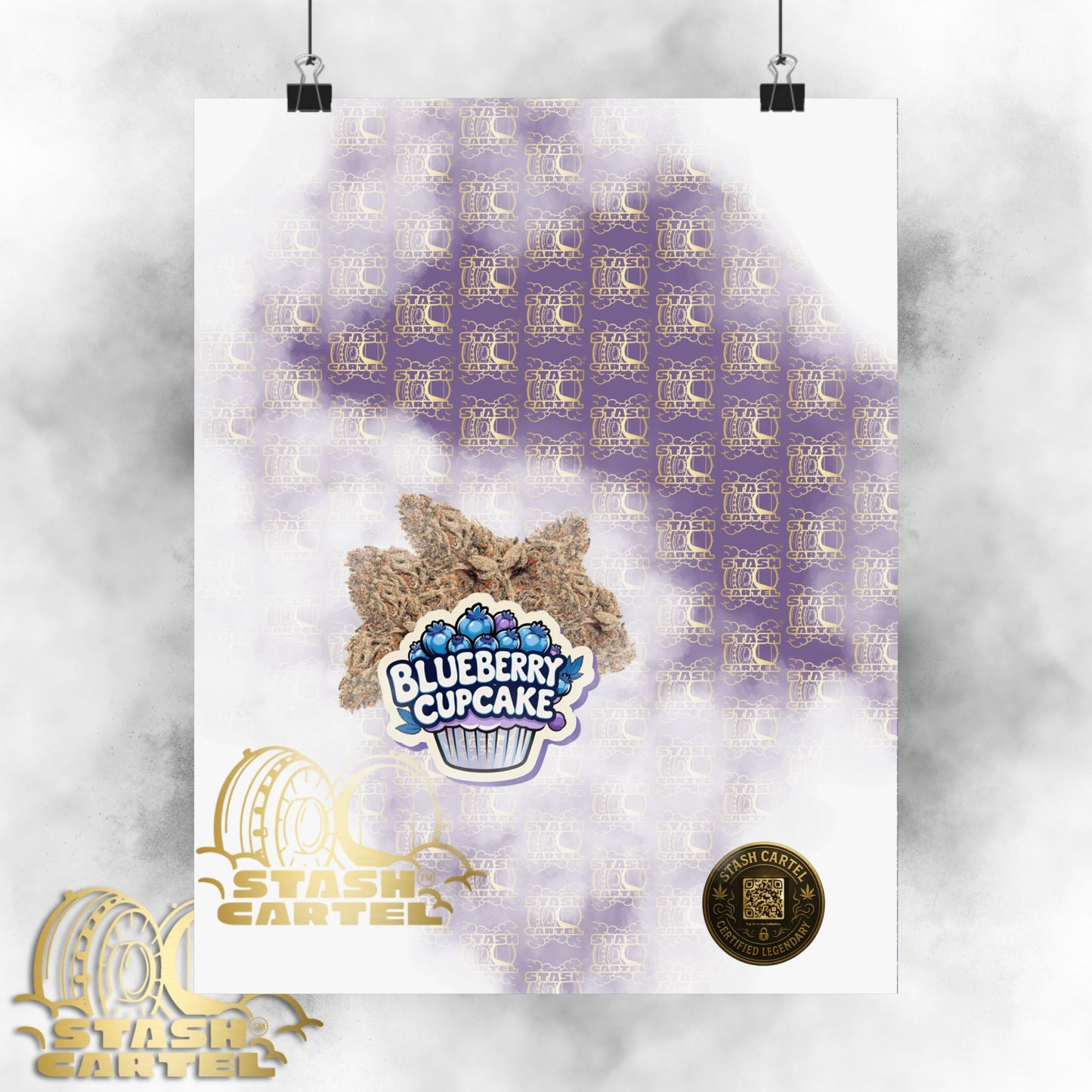 🧁💙 "Blueberry Cupcake" Indica-Hybrid Poster – Berry Baked Bliss