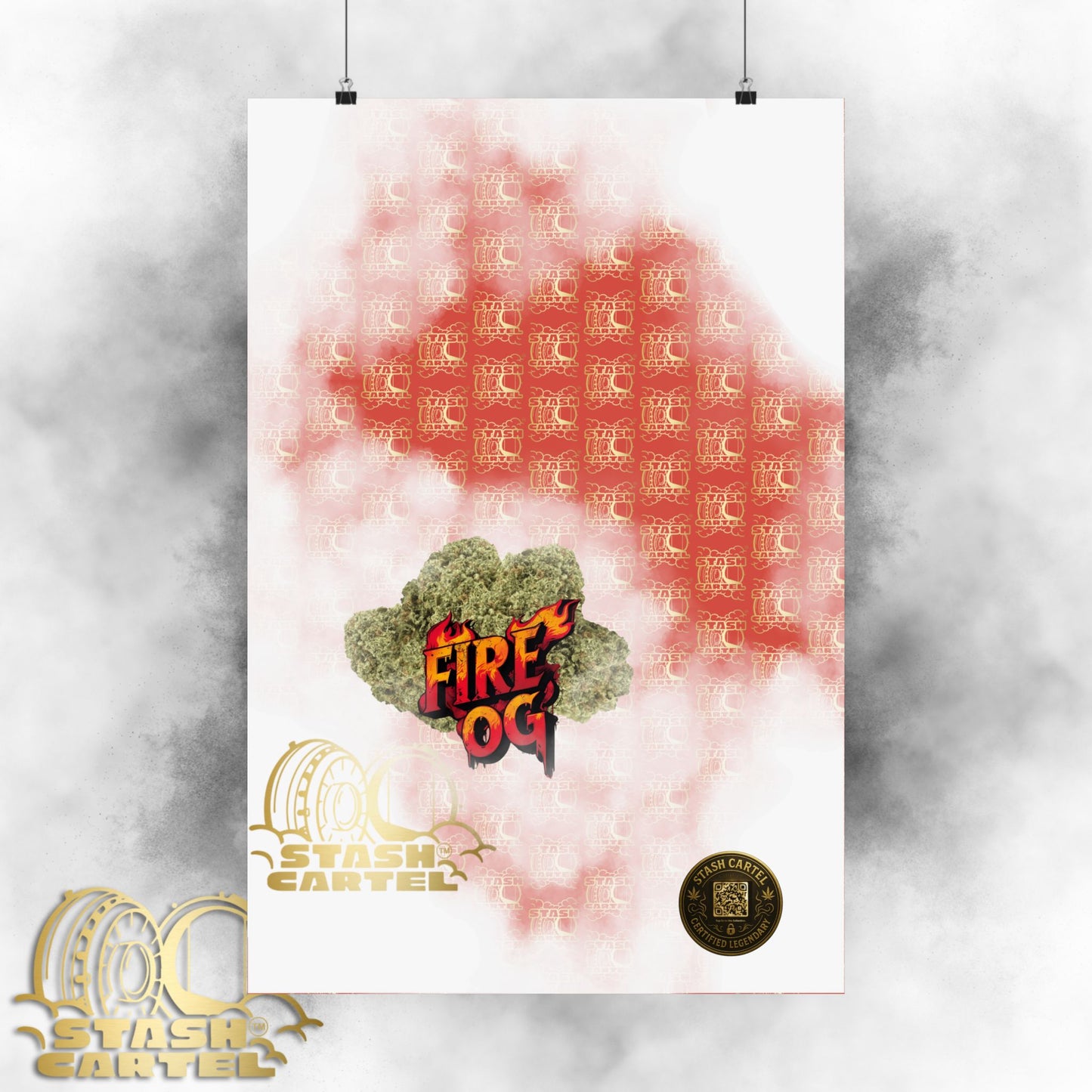 🔥⛽ Fire OG Poster – Legendary Indica Hybrid with Lemon Diesel & Full-Body Melt