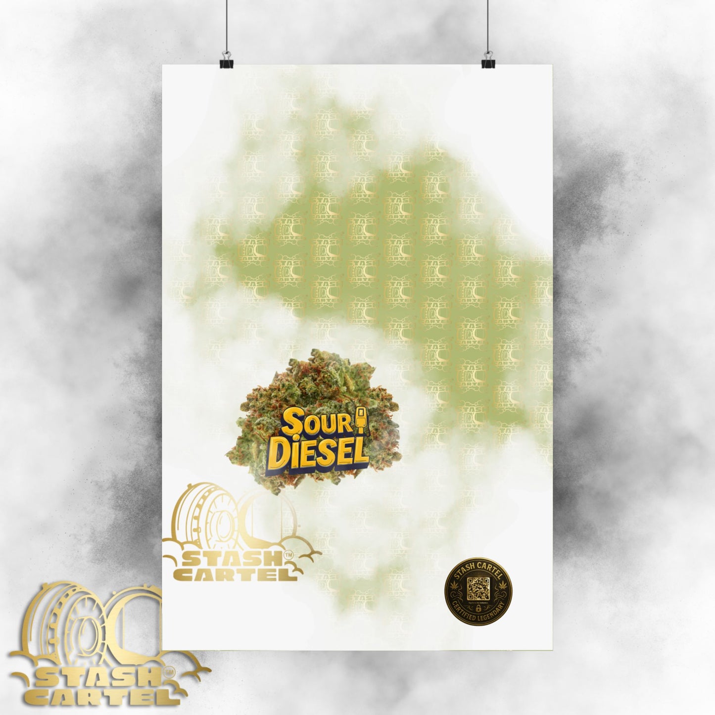 ⛽ "OG Chem" Diesel-Fueled Hybrid Poster – High-Octane Cannabis Wall Art in Fuel Green