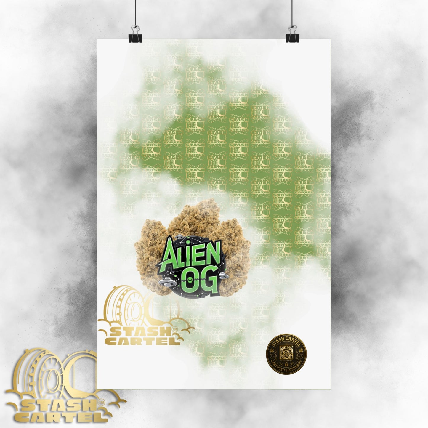 👽🌲 Alien OG Poster – Legendary Indica-Dominant Hybrid with Citrus Pine & Cosmic Potency
