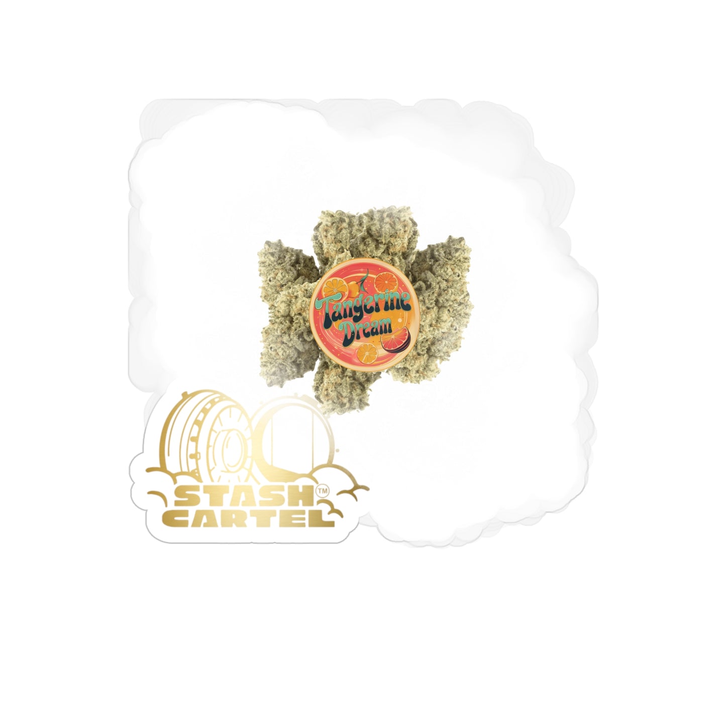 Tangerine Dream Transparent Outdoor Sticker – Cannabis Culture Art