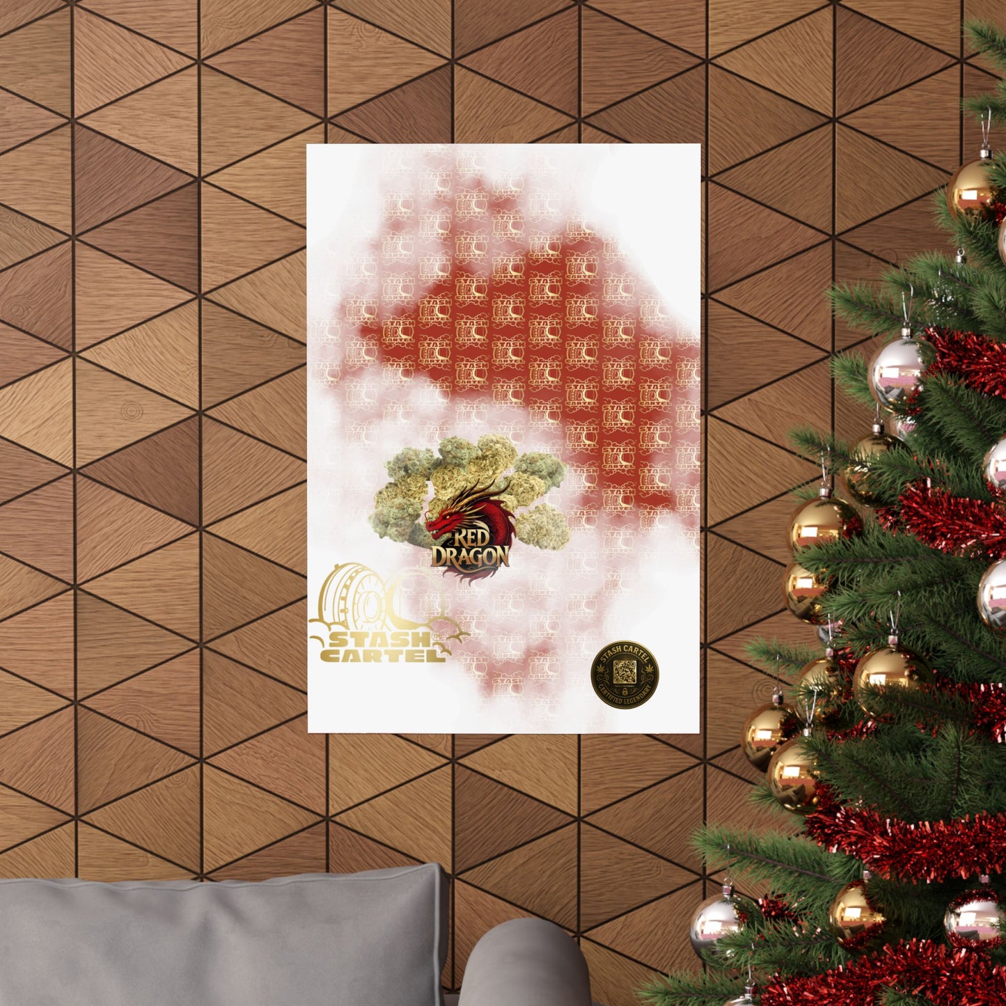 🐉🔥 Red Dragon Poster – Rare Hybrid with Spicy Citrus Fire & Euphoric Mystic Energy