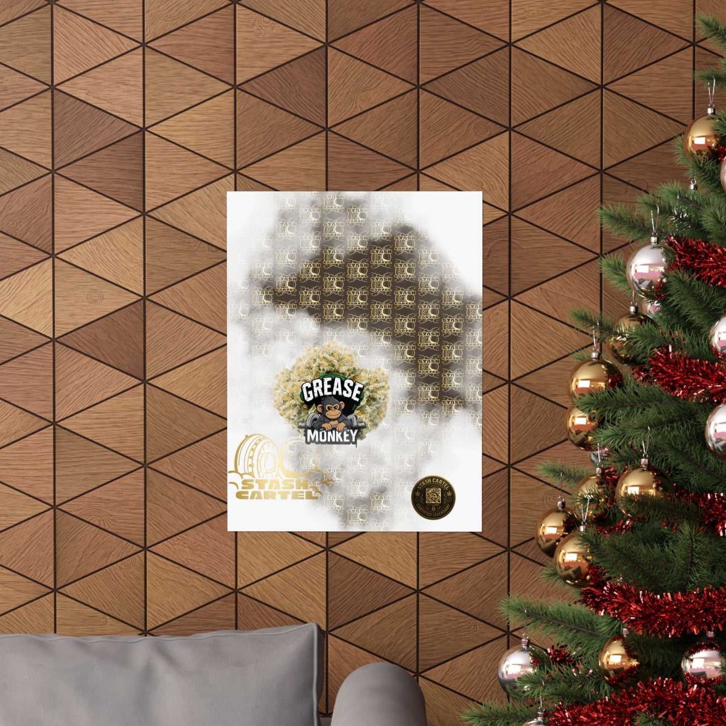 🧼🛠️ Grease Monkey Poster – Gassy Hybrid Wall Art with Full-Body Chill