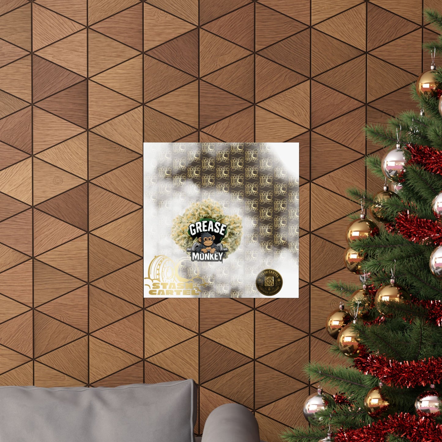 🧼🛠️ Grease Monkey Poster – Gassy Hybrid Wall Art with Full-Body Chill