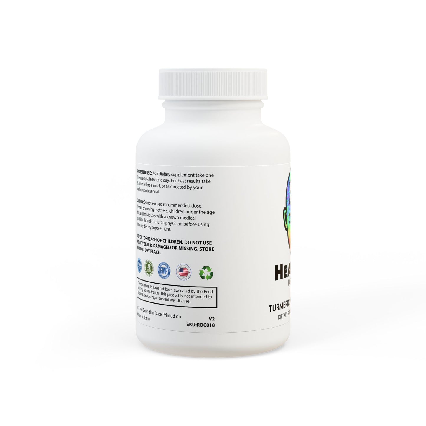 Turmeric with BioPerine® (Black Pepper Fruit Extract) Supplement (60 Capsules)