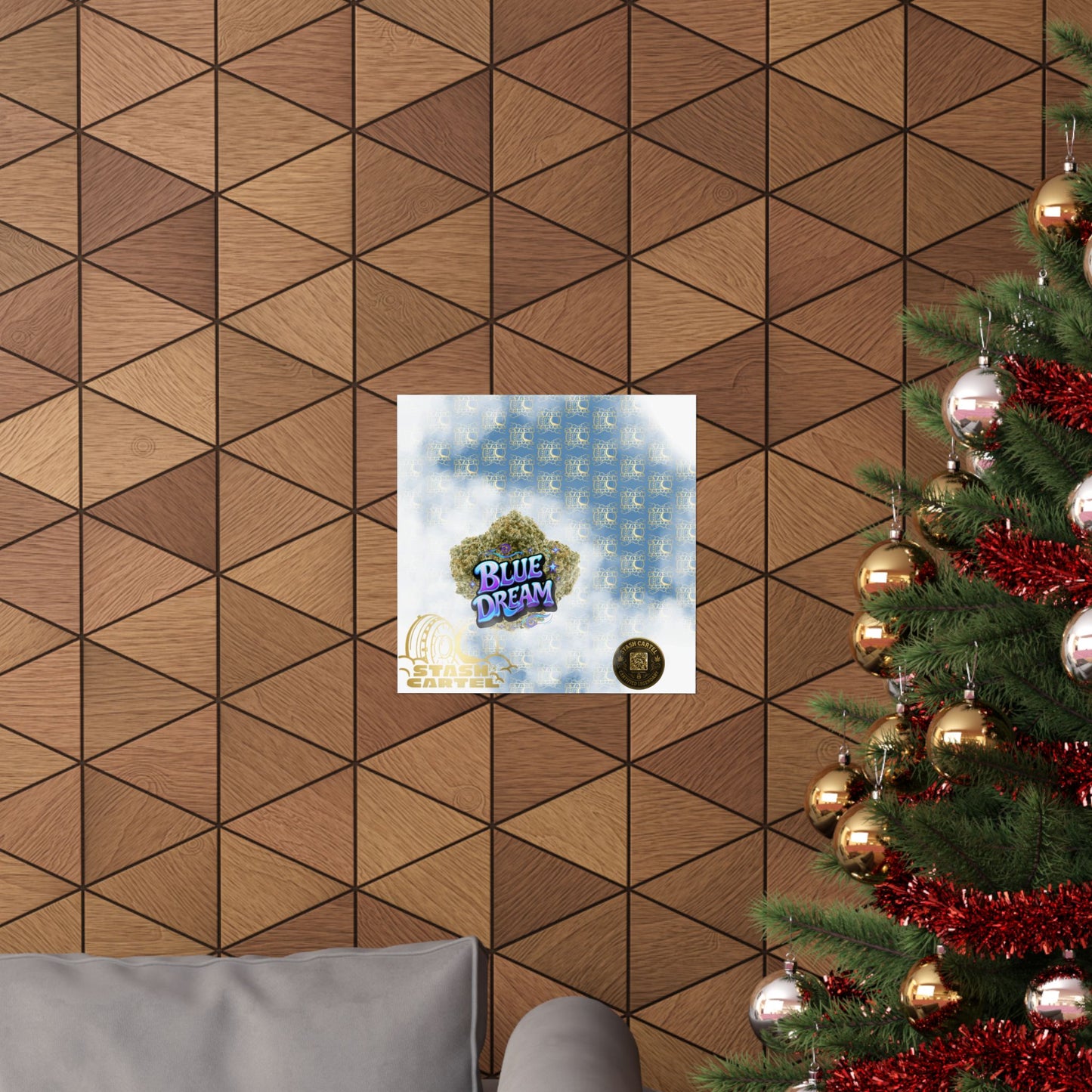 💭 "Blue Dream" West Coast Sativa Hybrid Poster – Classic Cali Cannabis Art in Sky Blue Tones