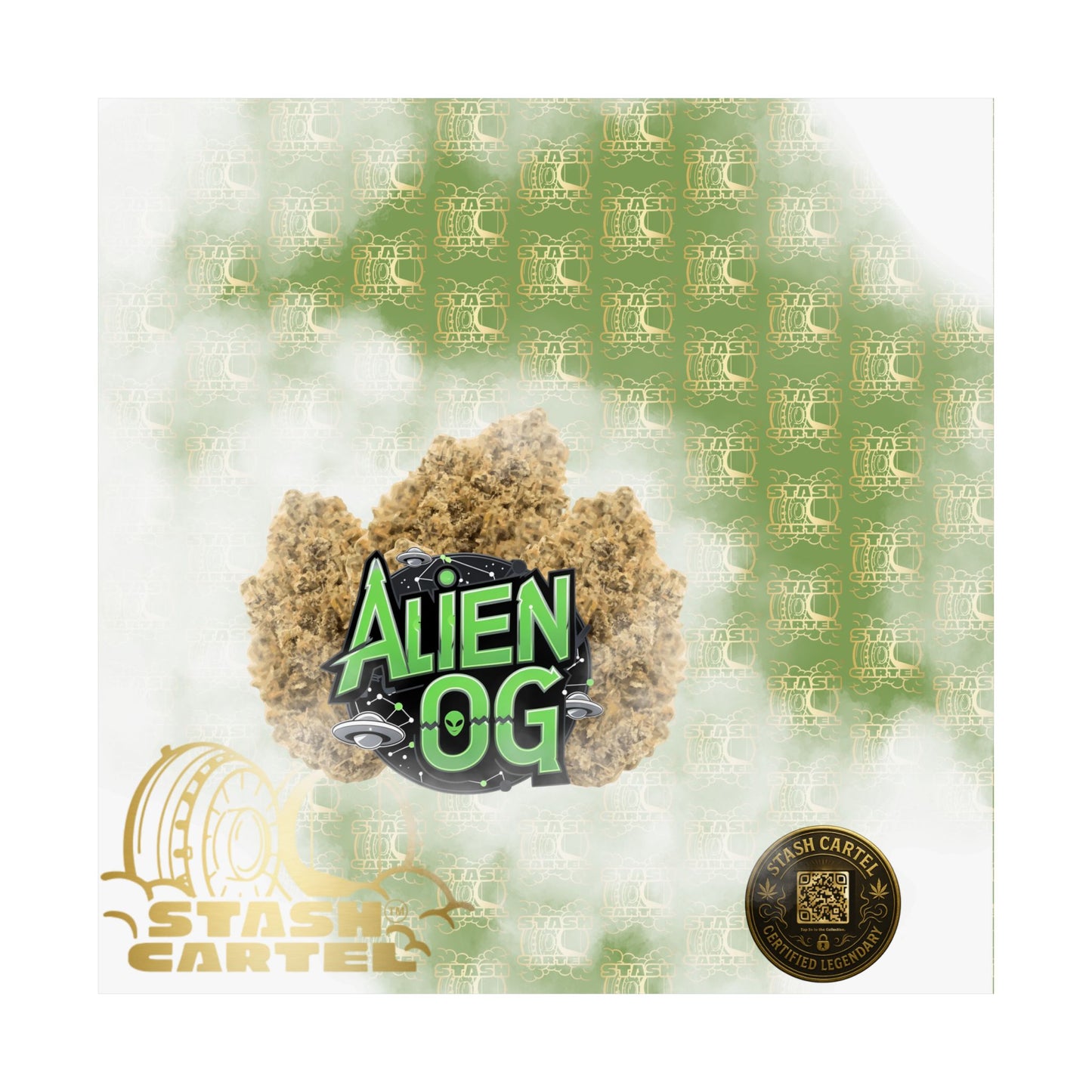 👽🌲 Alien OG Poster – Legendary Indica-Dominant Hybrid with Citrus Pine & Cosmic Potency