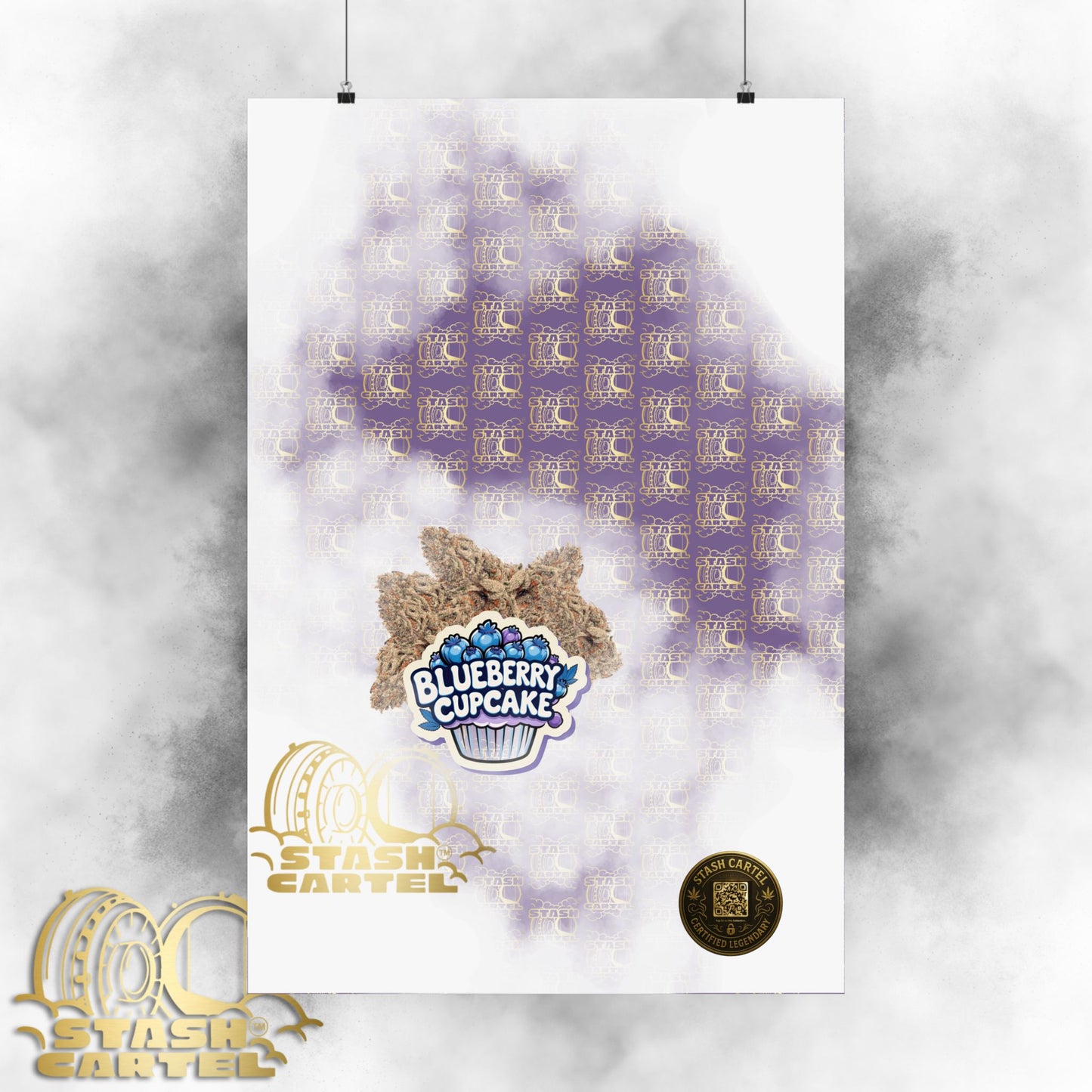 🧁💙 "Blueberry Cupcake" Indica-Hybrid Poster – Berry Baked Bliss