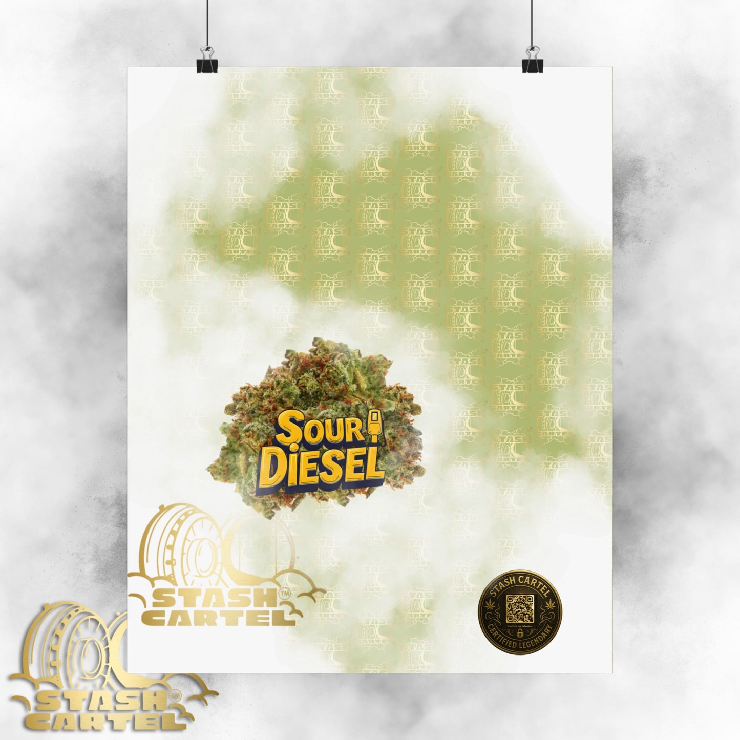⛽ "OG Chem" Diesel-Fueled Hybrid Poster – High-Octane Cannabis Wall Art in Fuel Green