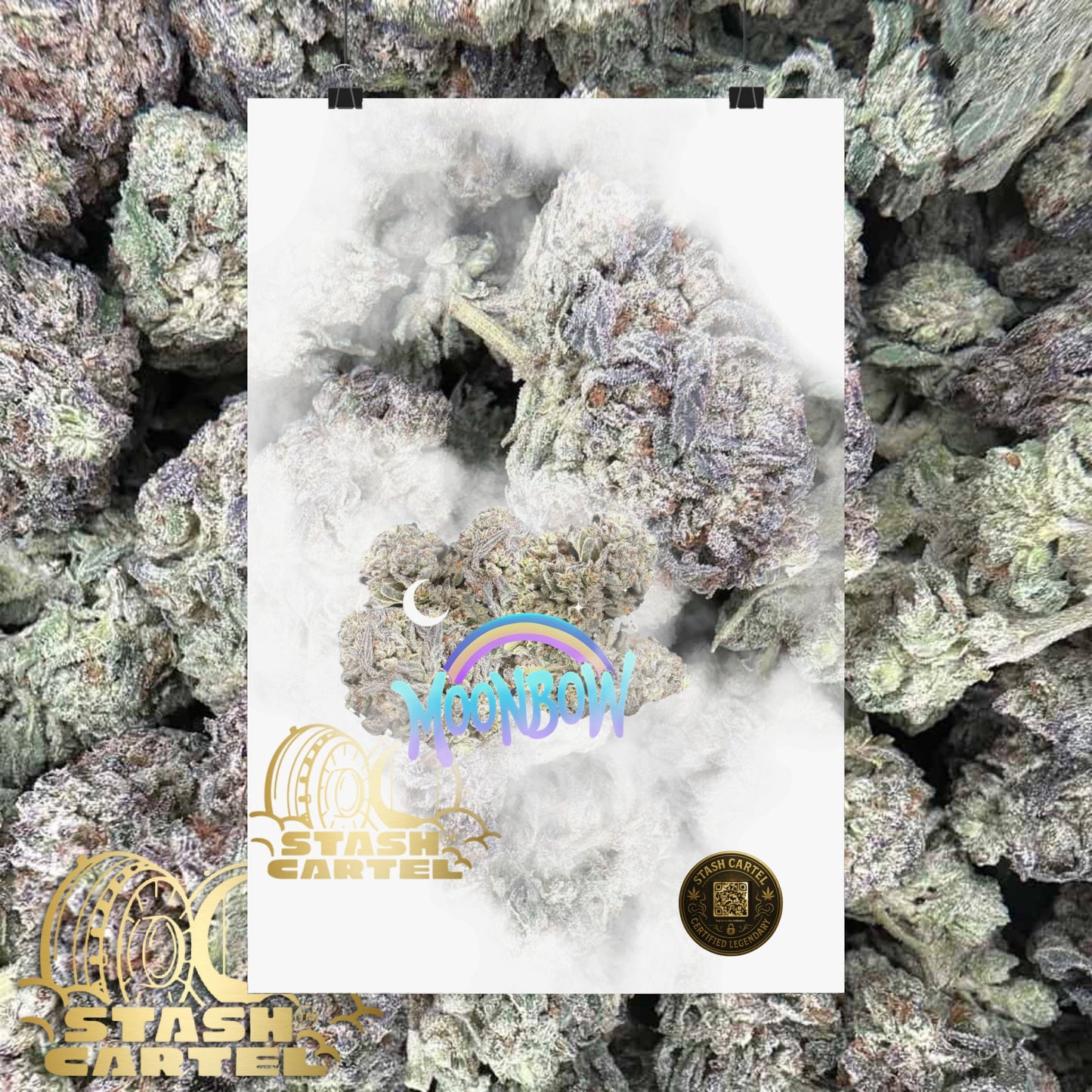 🌈🌌 Moonbow Poster – Hybrid Poster for Cosmic Calm & Candy Gas
