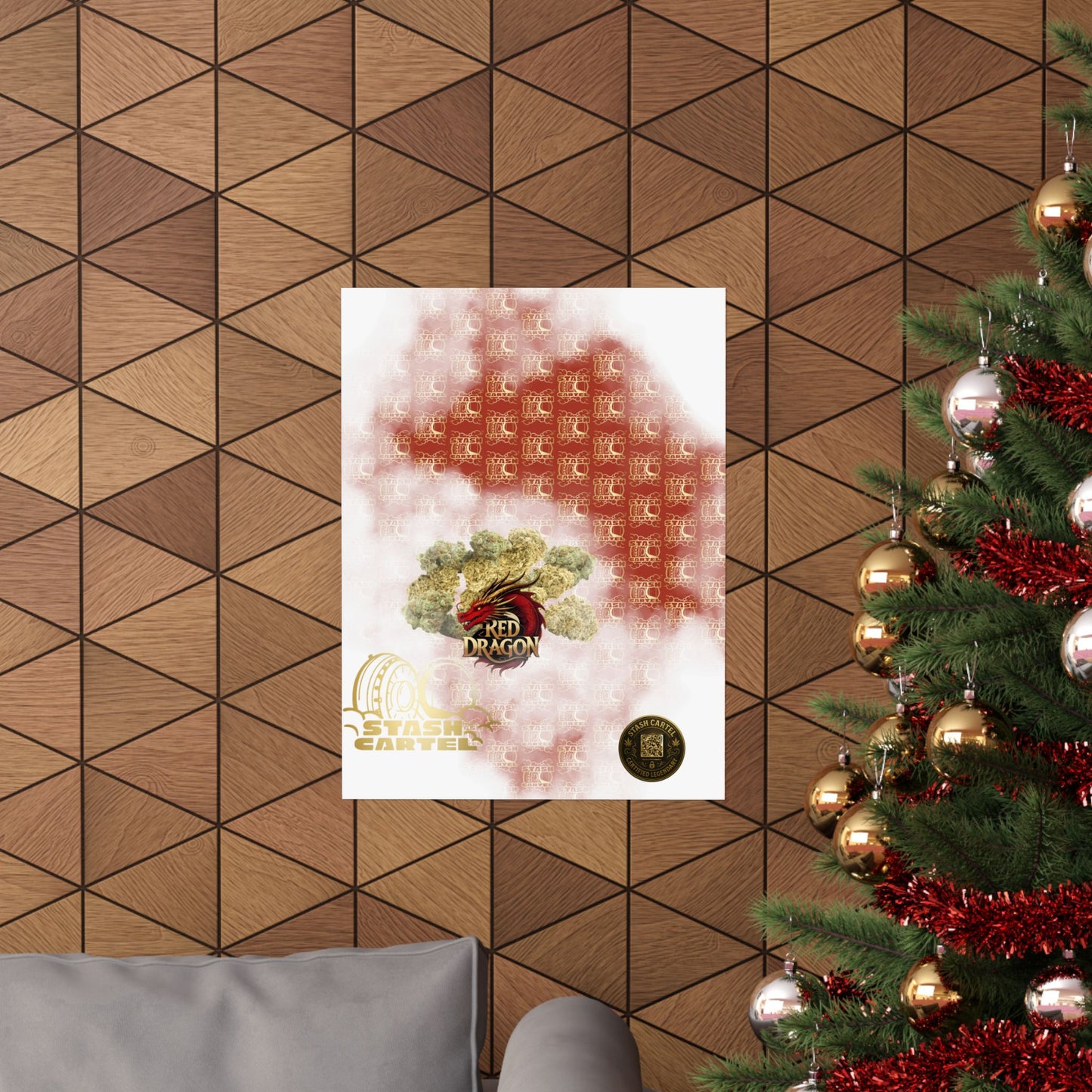 🐉🔥 Red Dragon Poster – Rare Hybrid with Spicy Citrus Fire & Euphoric Mystic Energy