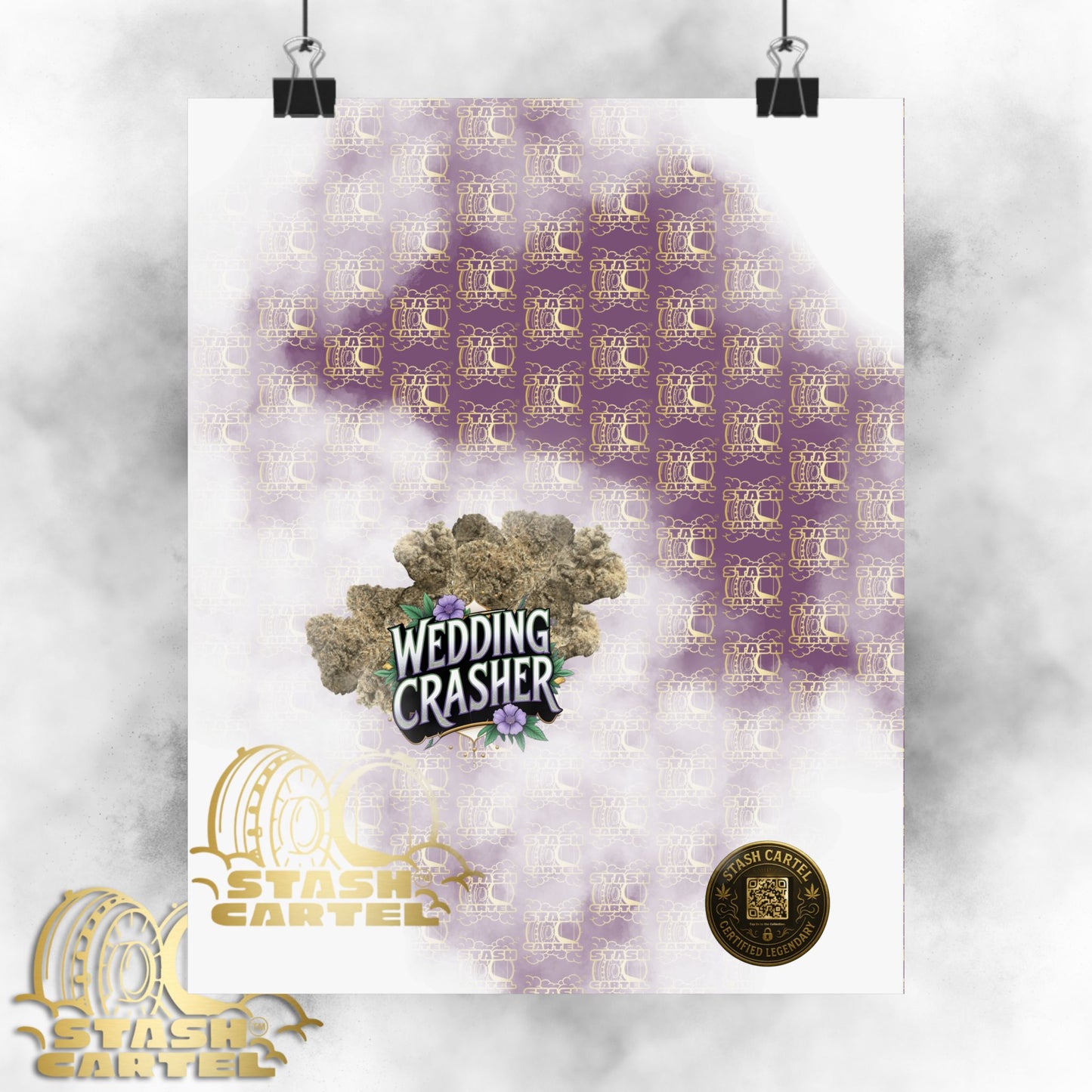 🎉💍 Wedding Crasher Poster – Uplifting Hybrid Wall Art with Vanilla Cake & Purple Gas