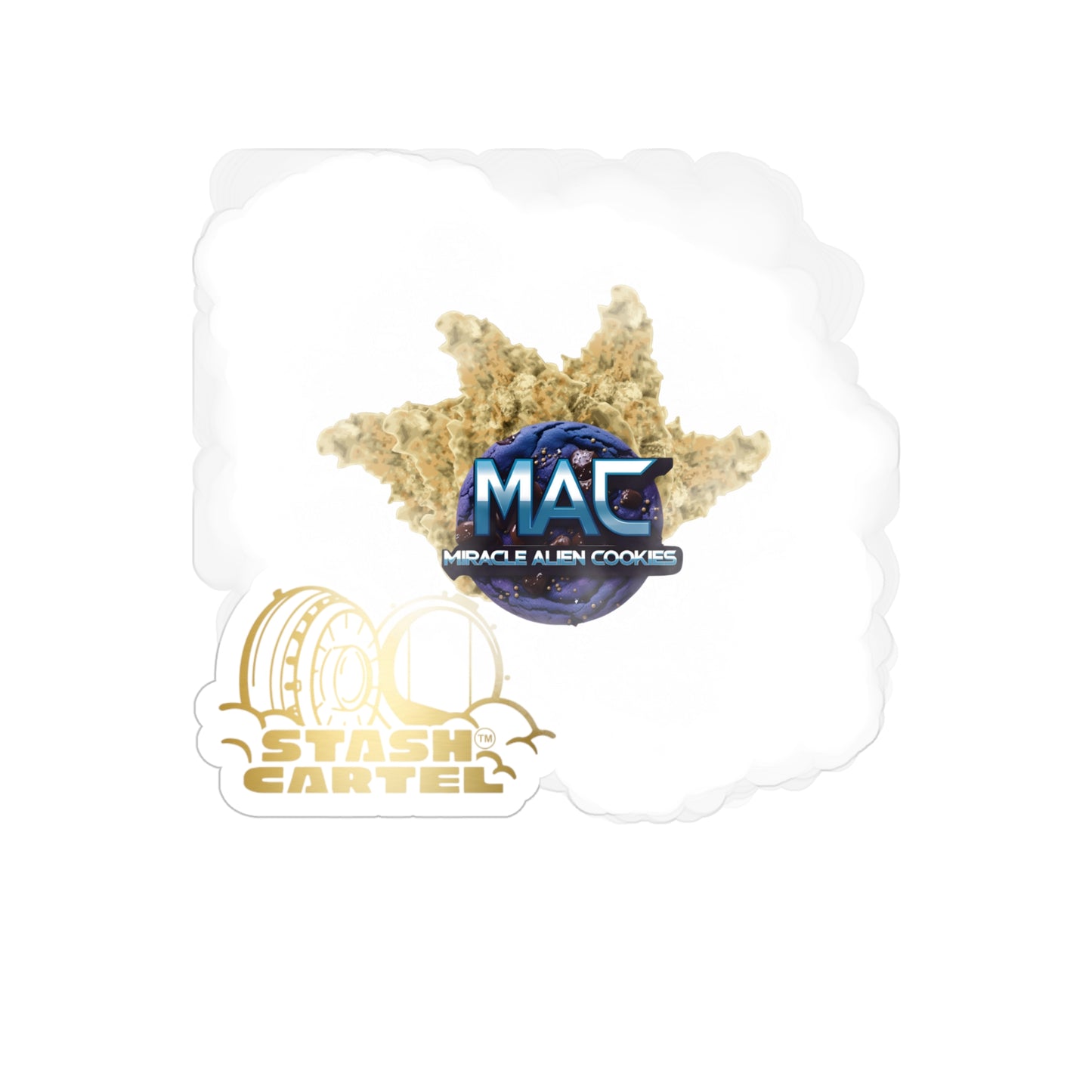 MAC (Miracle Alien Cookies) Transparent Outdoor Sticker – Cannabis Art Collectible