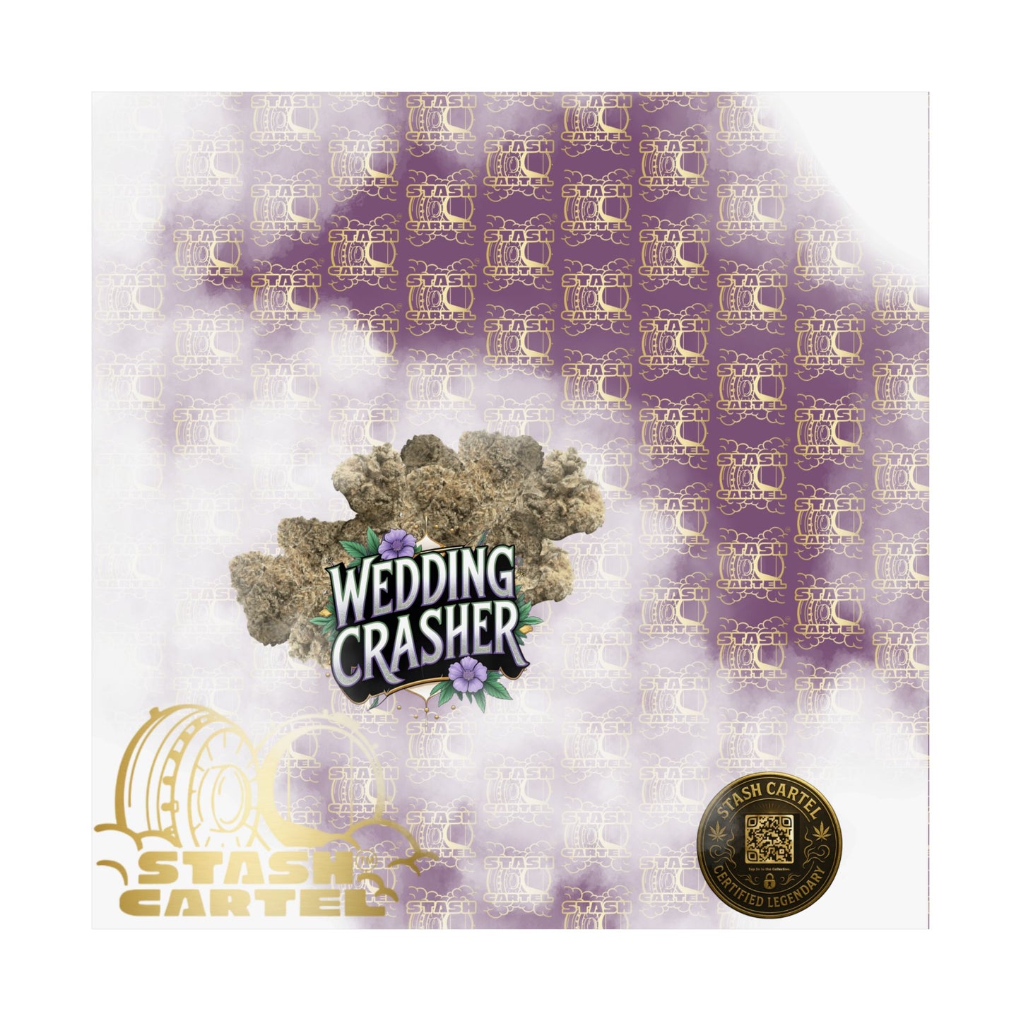 🎉💍 Wedding Crasher Poster – Uplifting Hybrid Wall Art with Vanilla Cake & Purple Gas