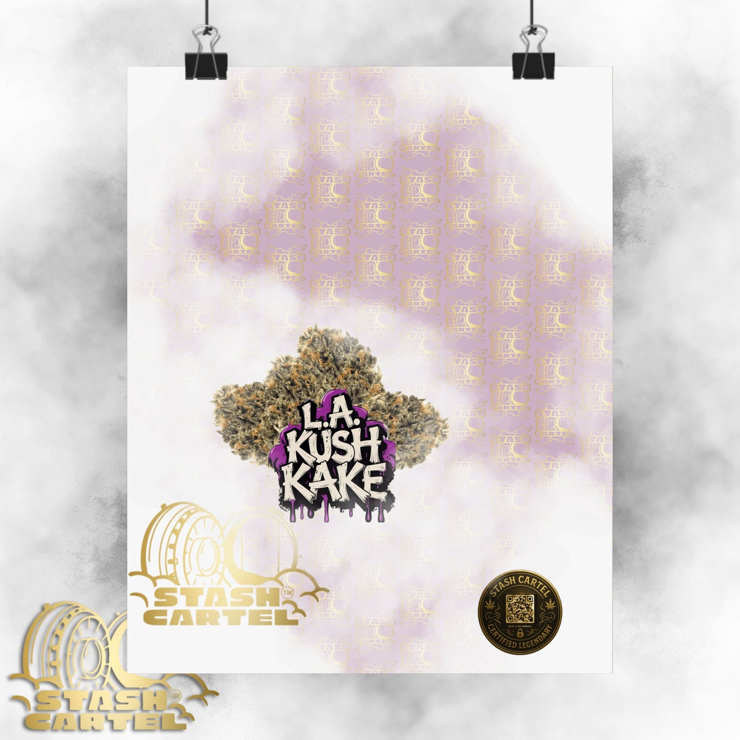 🎂🌴 LA Kush Cake Poster – Indica Hybrid Wall Art with Vanilla Cake & OG Gas