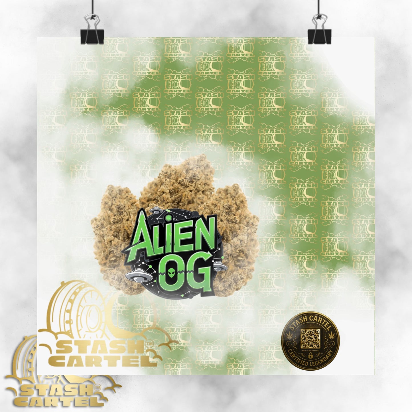 👽🌲 Alien OG Poster – Legendary Indica-Dominant Hybrid with Citrus Pine & Cosmic Potency