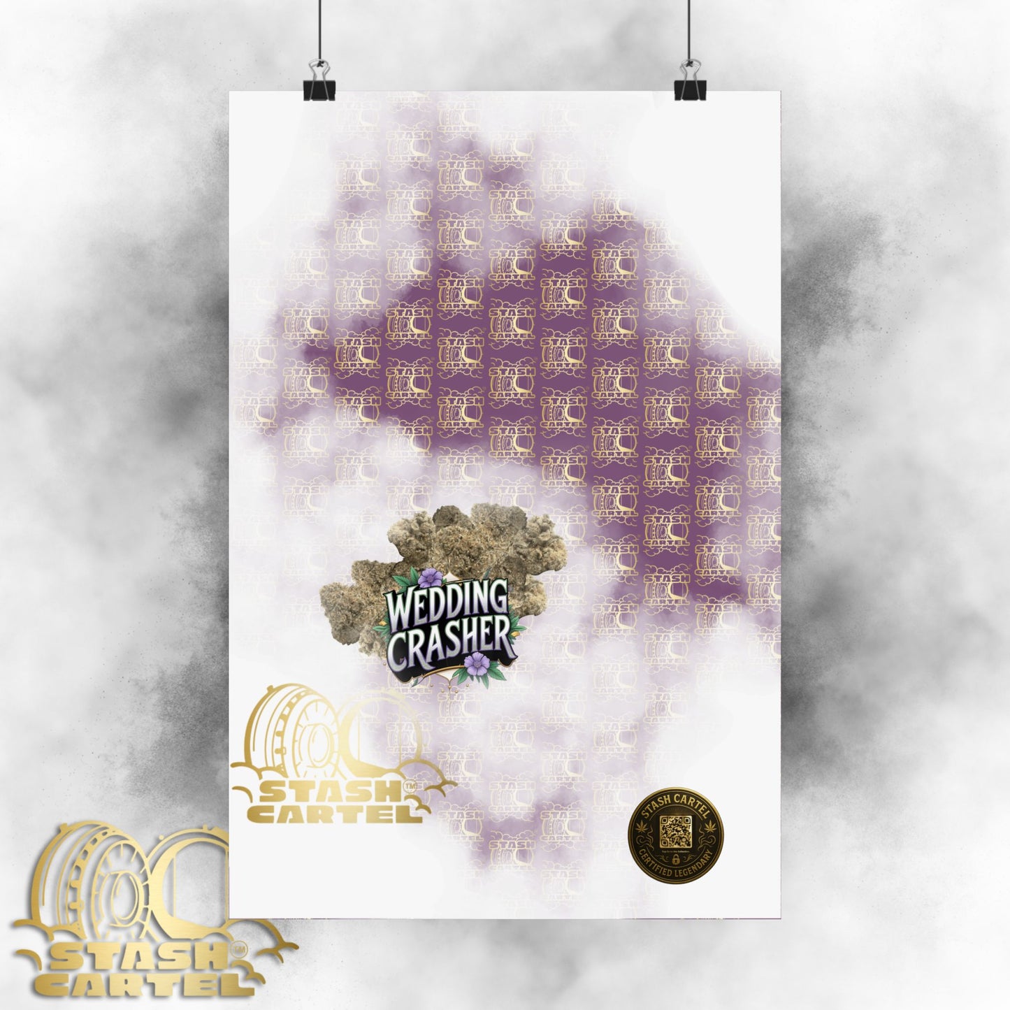 🎉💍 Wedding Crasher Poster – Uplifting Hybrid Wall Art with Vanilla Cake & Purple Gas