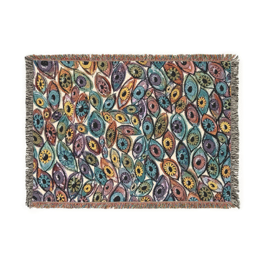 Colorful Eye See You Too Woven Blanket | Cozy Decorative Throw for Home | Ideal for Gifting, Picnics, and Seasonal Decor