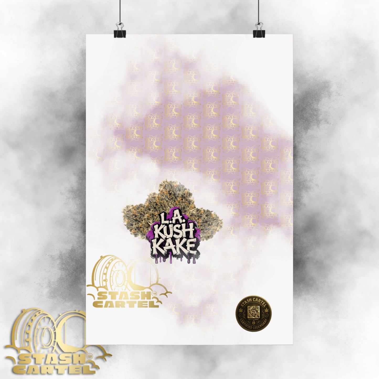 🎂🌴 LA Kush Cake Poster – Indica Hybrid Wall Art with Vanilla Cake & OG Gas