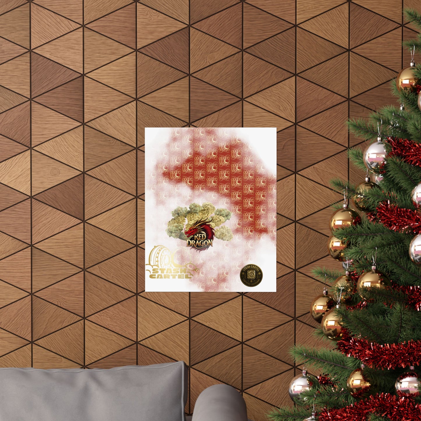 🐉🔥 Red Dragon Poster – Rare Hybrid with Spicy Citrus Fire & Euphoric Mystic Energy