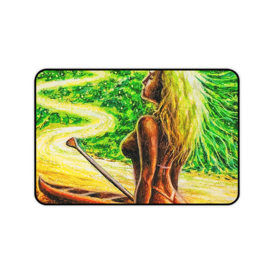 Vibrant Flow Nature Desk Mat, Artistic Mouse Pad, Office Decor, Eco-Friendly Workspace, Gift for Wild Explorer, Earthy Aesthetic