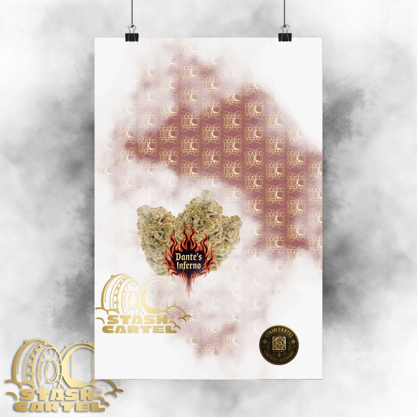 🔥😈 Dante’s Inferno Poster – Exotic Indica Hybrid Poster with Fiery Candy Terps