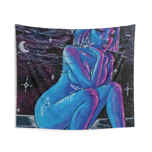 Cosmic Dreamer Indoor Wall Tapestry, Boho Decor, Feminine Art, Bedroom Wall Hanging, Ethereal Home Decor