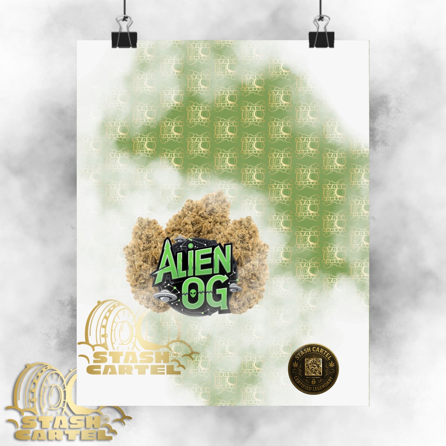 👽🌲 Alien OG Poster – Legendary Indica-Dominant Hybrid with Citrus Pine & Cosmic Potency