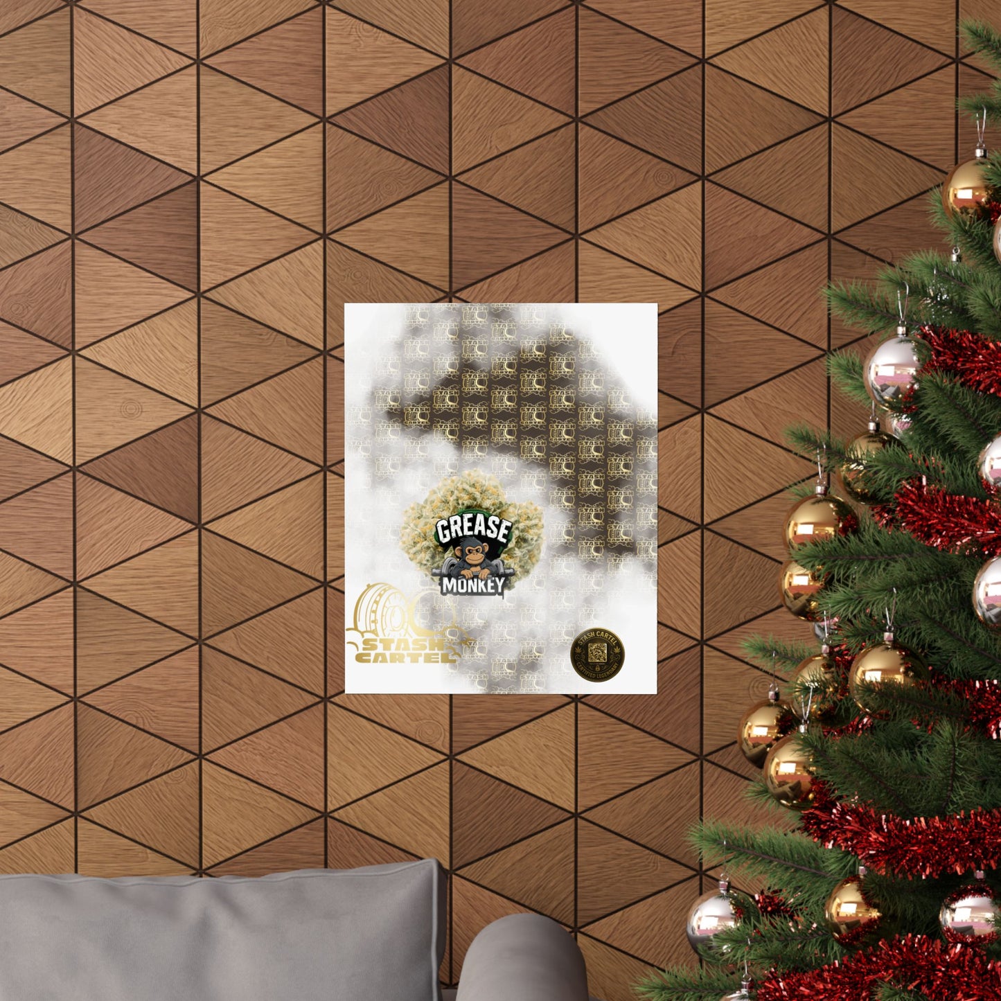 🧼🛠️ Grease Monkey Poster – Gassy Hybrid Wall Art with Full-Body Chill