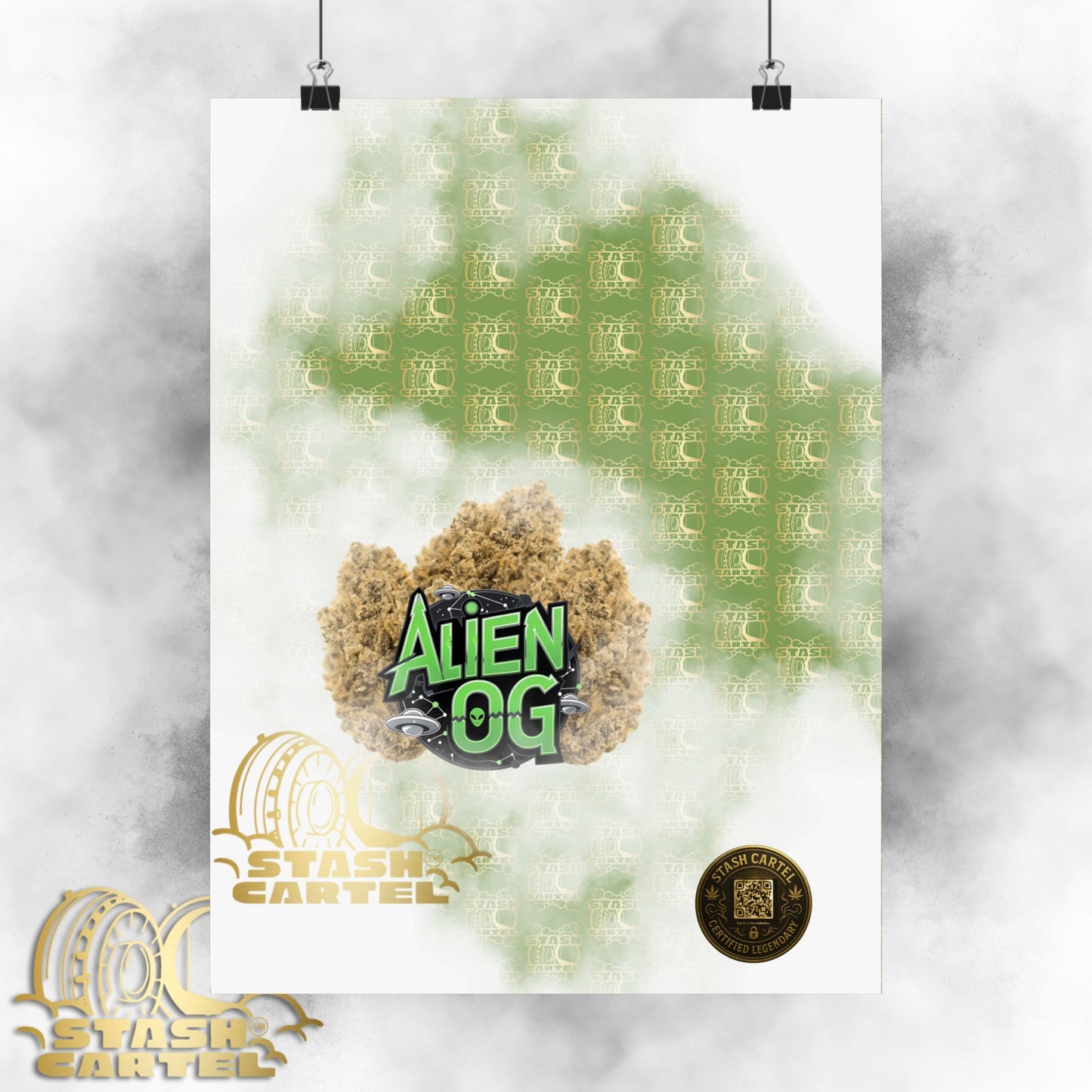 👽🌲 Alien OG Poster – Legendary Indica-Dominant Hybrid with Citrus Pine & Cosmic Potency