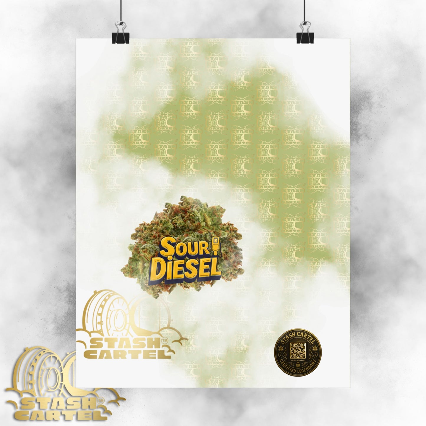 ⛽ "OG Chem" Diesel-Fueled Hybrid Poster – High-Octane Cannabis Wall Art in Fuel Green
