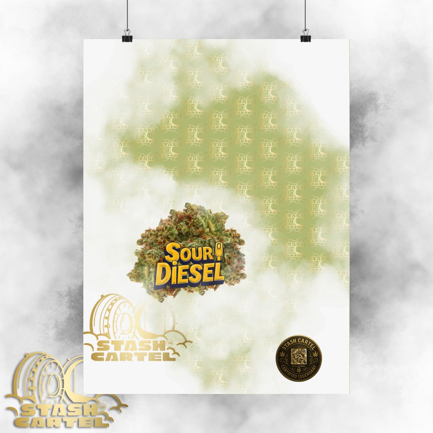 ⛽ "OG Chem" Diesel-Fueled Hybrid Poster – High-Octane Cannabis Wall Art in Fuel Green
