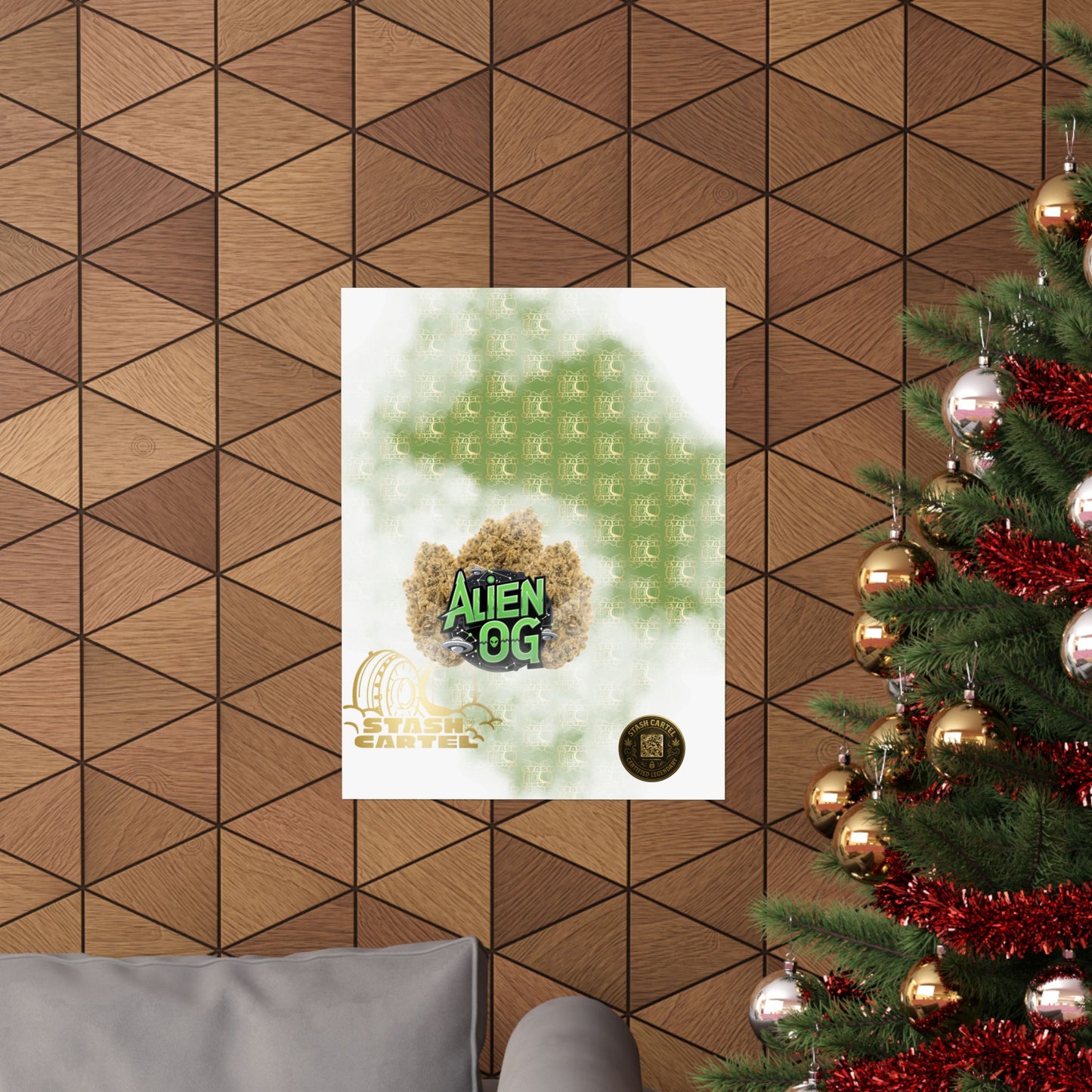 👽🌲 Alien OG Poster – Legendary Indica-Dominant Hybrid with Citrus Pine & Cosmic Potency