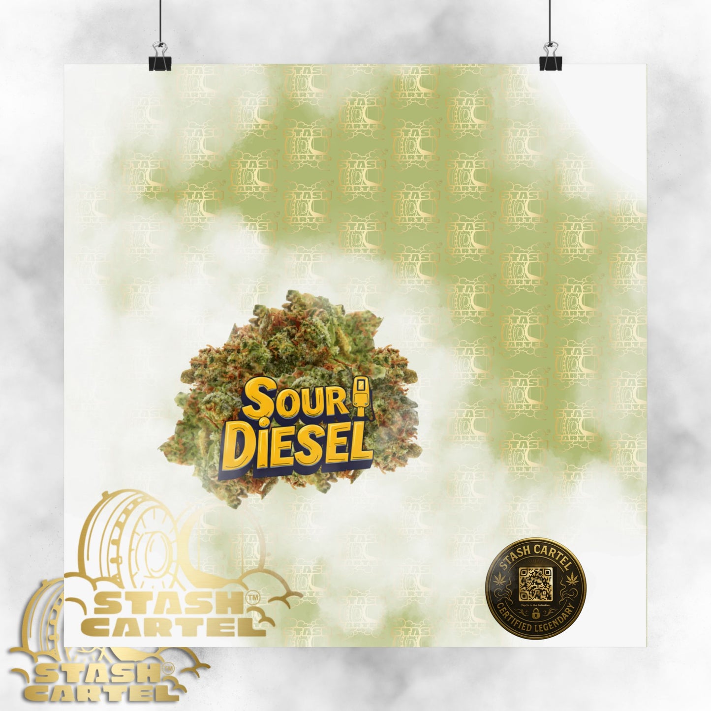 ⛽ "OG Chem" Diesel-Fueled Hybrid Poster – High-Octane Cannabis Wall Art in Fuel Green