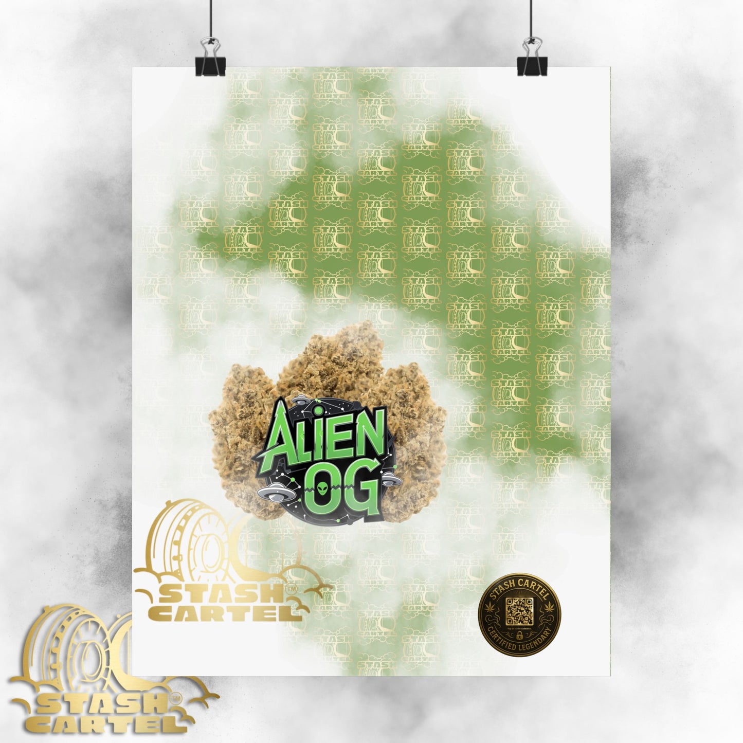 👽🌲 Alien OG Poster – Legendary Indica-Dominant Hybrid with Citrus Pine & Cosmic Potency
