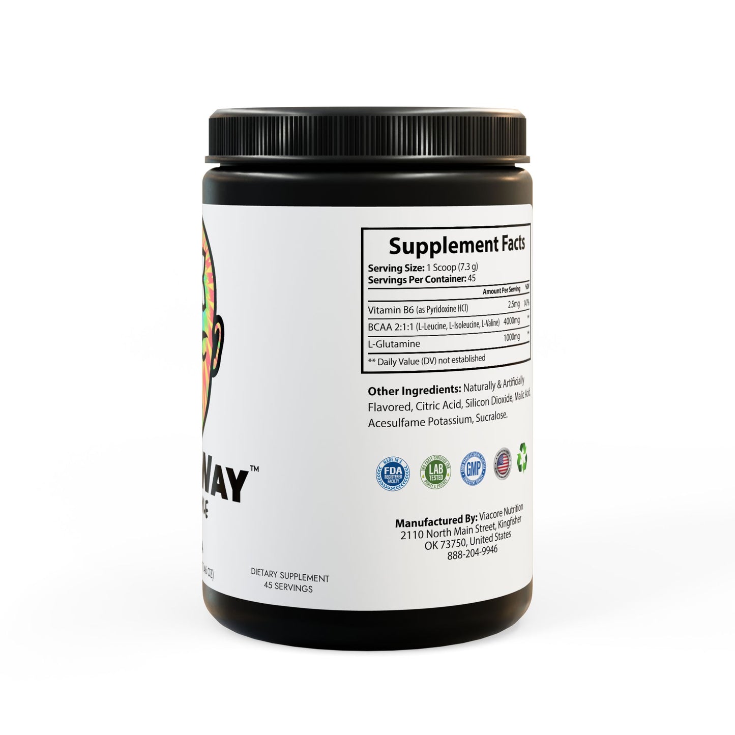 BCAA Supplement, Watermelon (325g, 11.46oz, 45 servings)