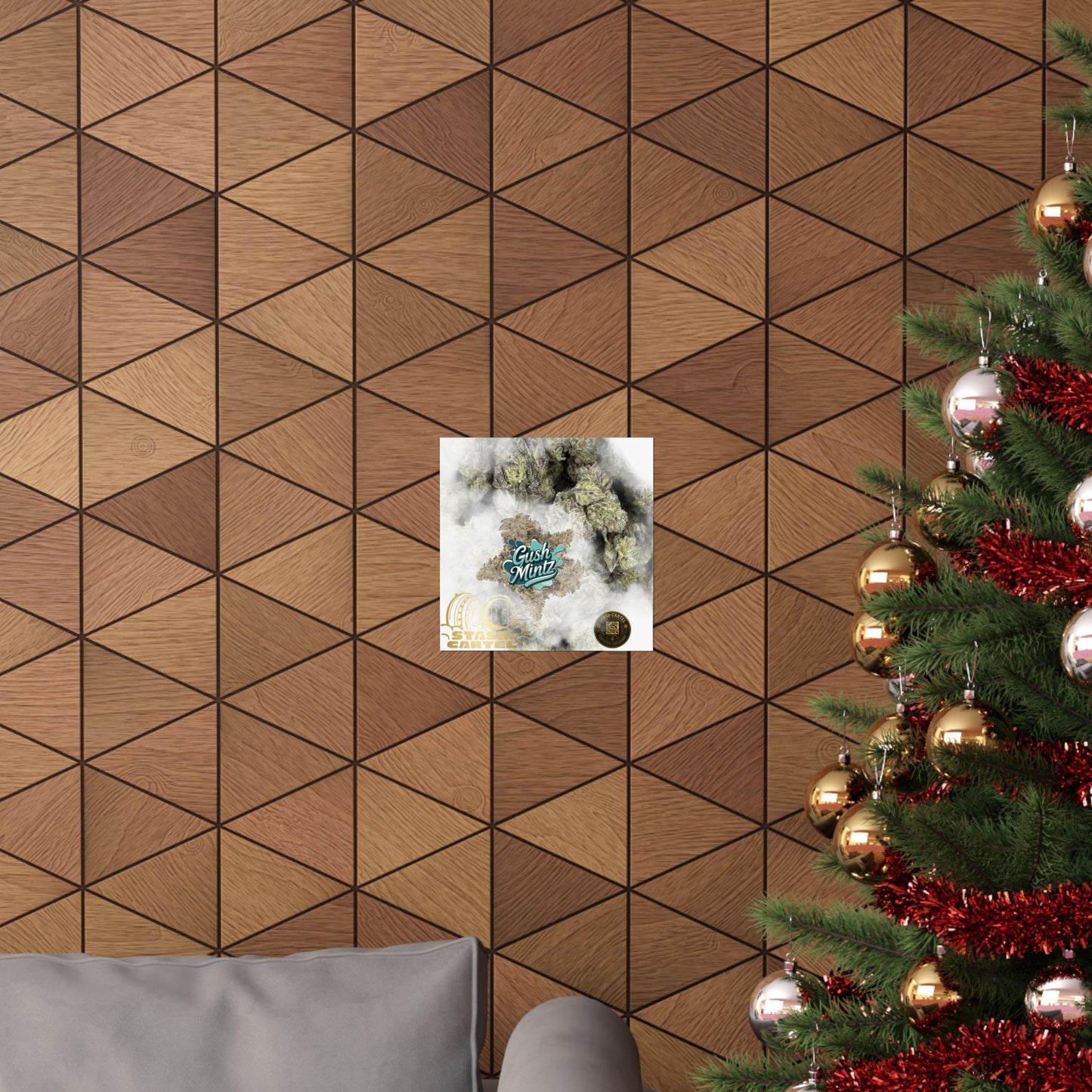 🌬️ "Gush Mintz" Hybrid Poster Print – Ice-Cold Cannabis Wall Art with Minty Drip