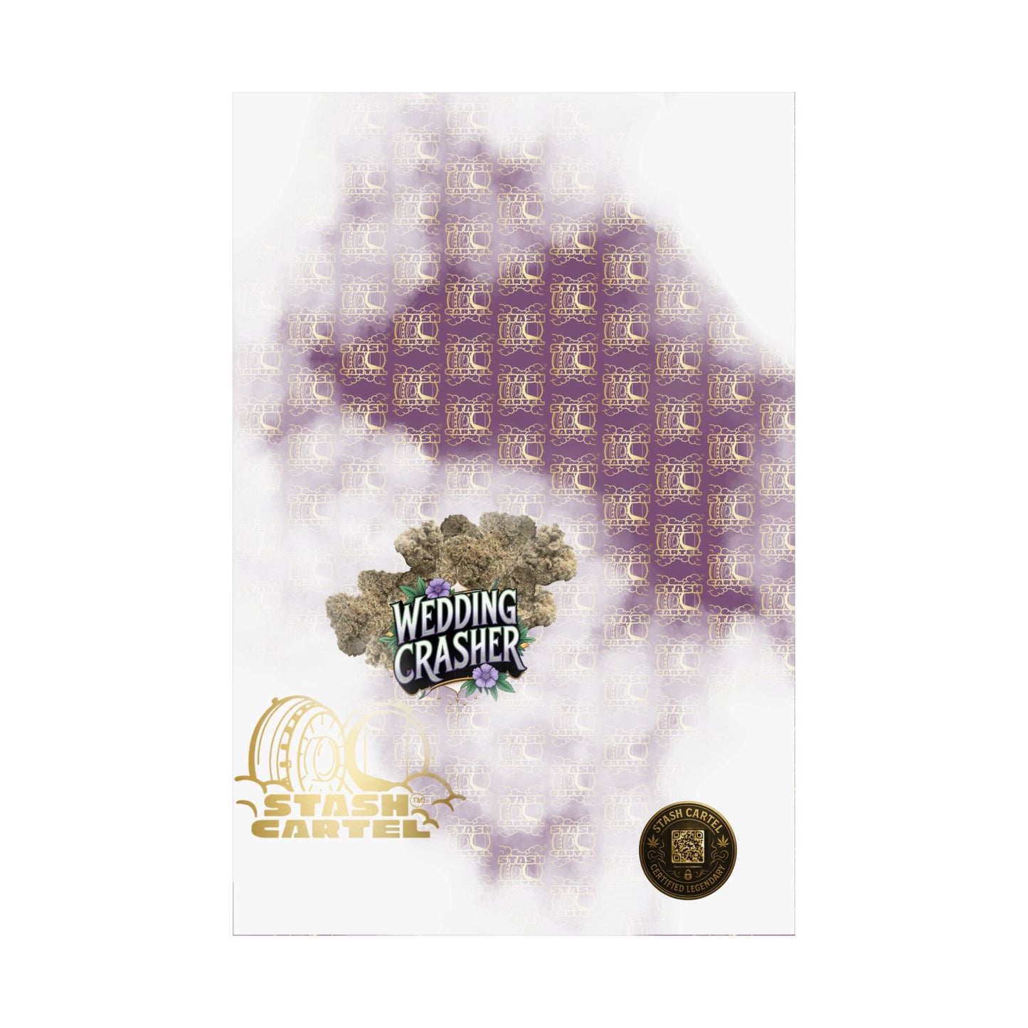🎉💍 Wedding Crasher Poster – Uplifting Hybrid Wall Art with Vanilla Cake & Purple Gas