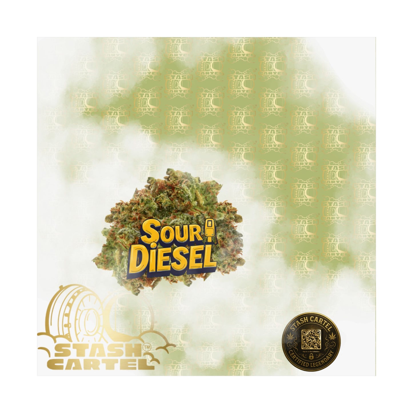 ⛽ "OG Chem" Diesel-Fueled Hybrid Poster – High-Octane Cannabis Wall Art in Fuel Green