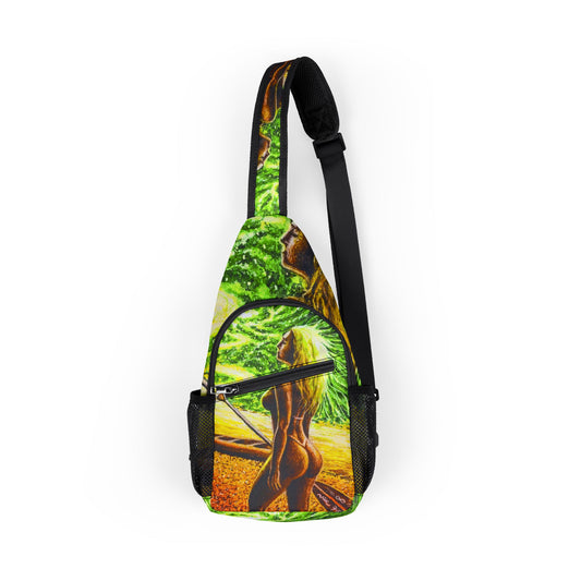 Vibrant Flow Sling Bag for Artistic Souls, Trendy Chest Bag, Boho Chic Backpack, Everyday Essentials, Unique Gift, Festival Fashion