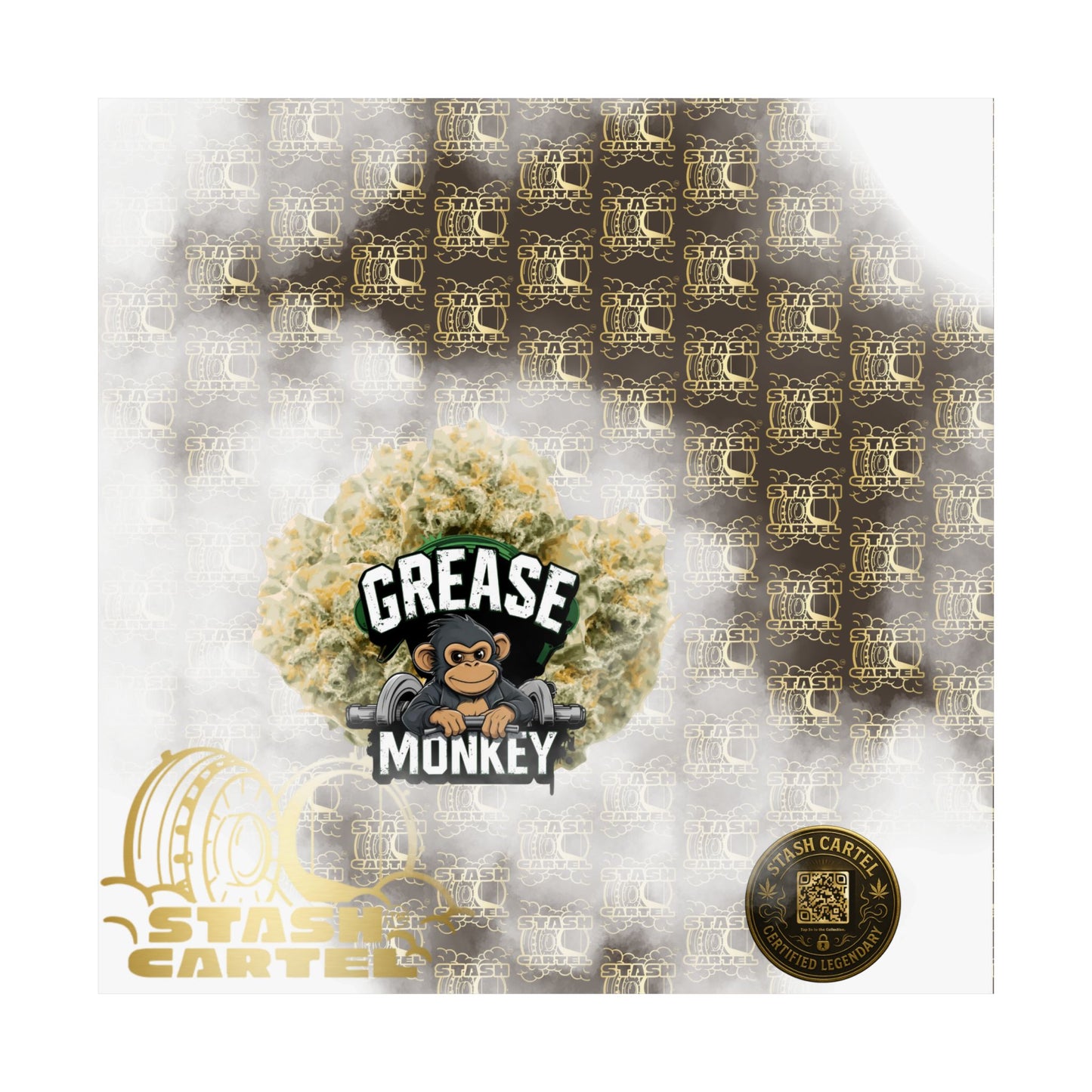 🧼🛠️ Grease Monkey Poster – Gassy Hybrid Wall Art with Full-Body Chill