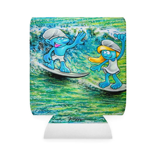 Surfs Up Can Cooler Sleeve, Surf Party Essential, Beach Day Accessory, Fun Summer Gift, Eco-Friendly Beverage Insulator