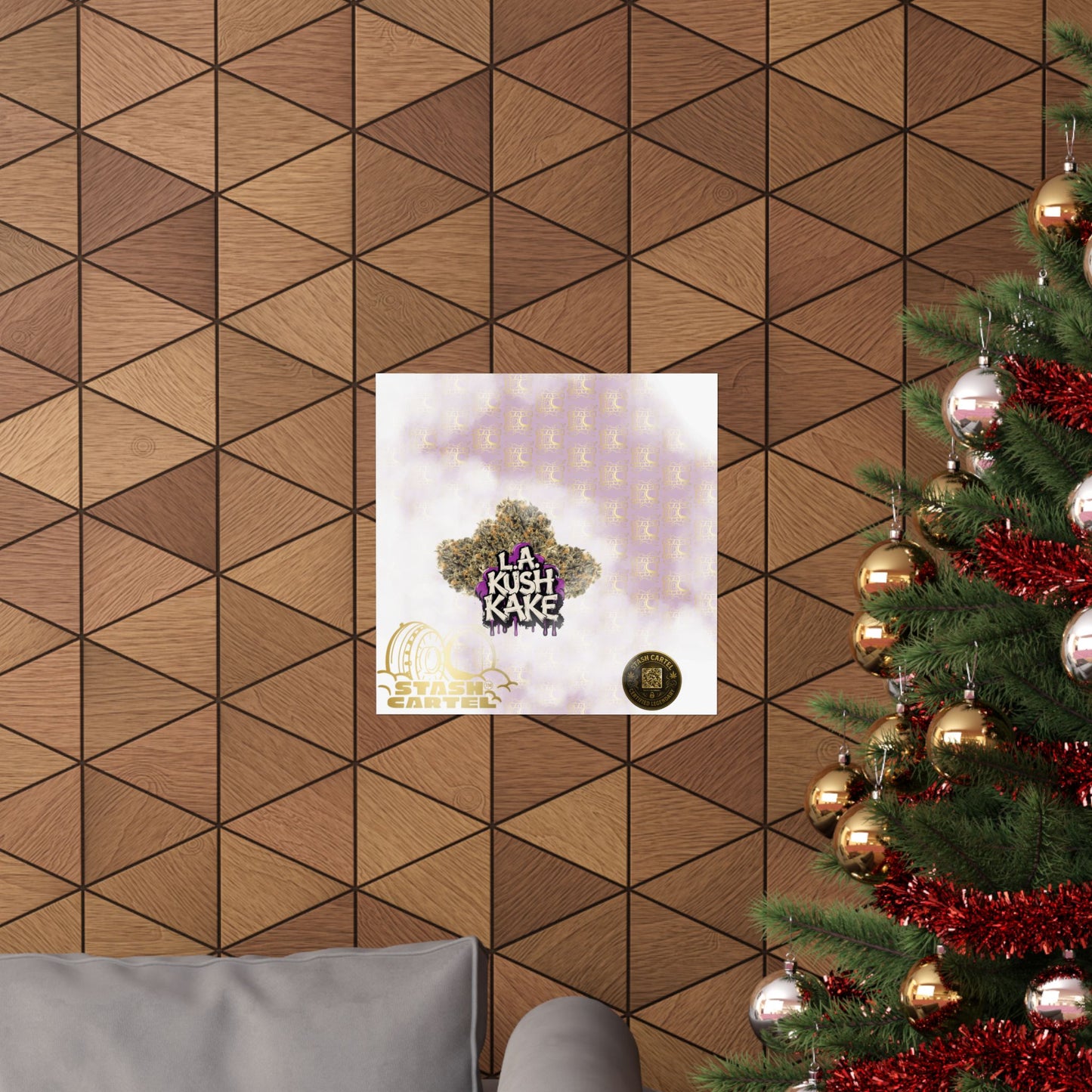 🎂🌴 LA Kush Cake Poster – Indica Hybrid Wall Art with Vanilla Cake & OG Gas