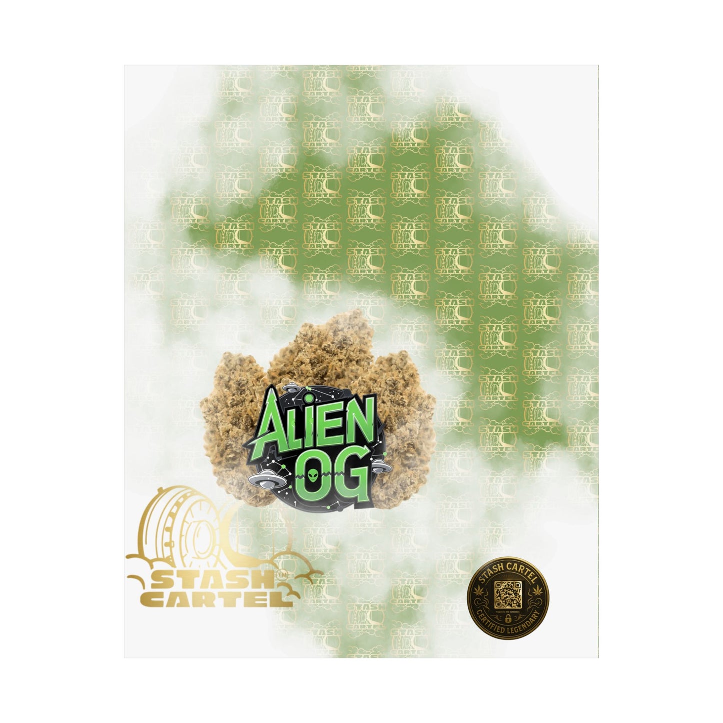 👽🌲 Alien OG Poster – Legendary Indica-Dominant Hybrid with Citrus Pine & Cosmic Potency