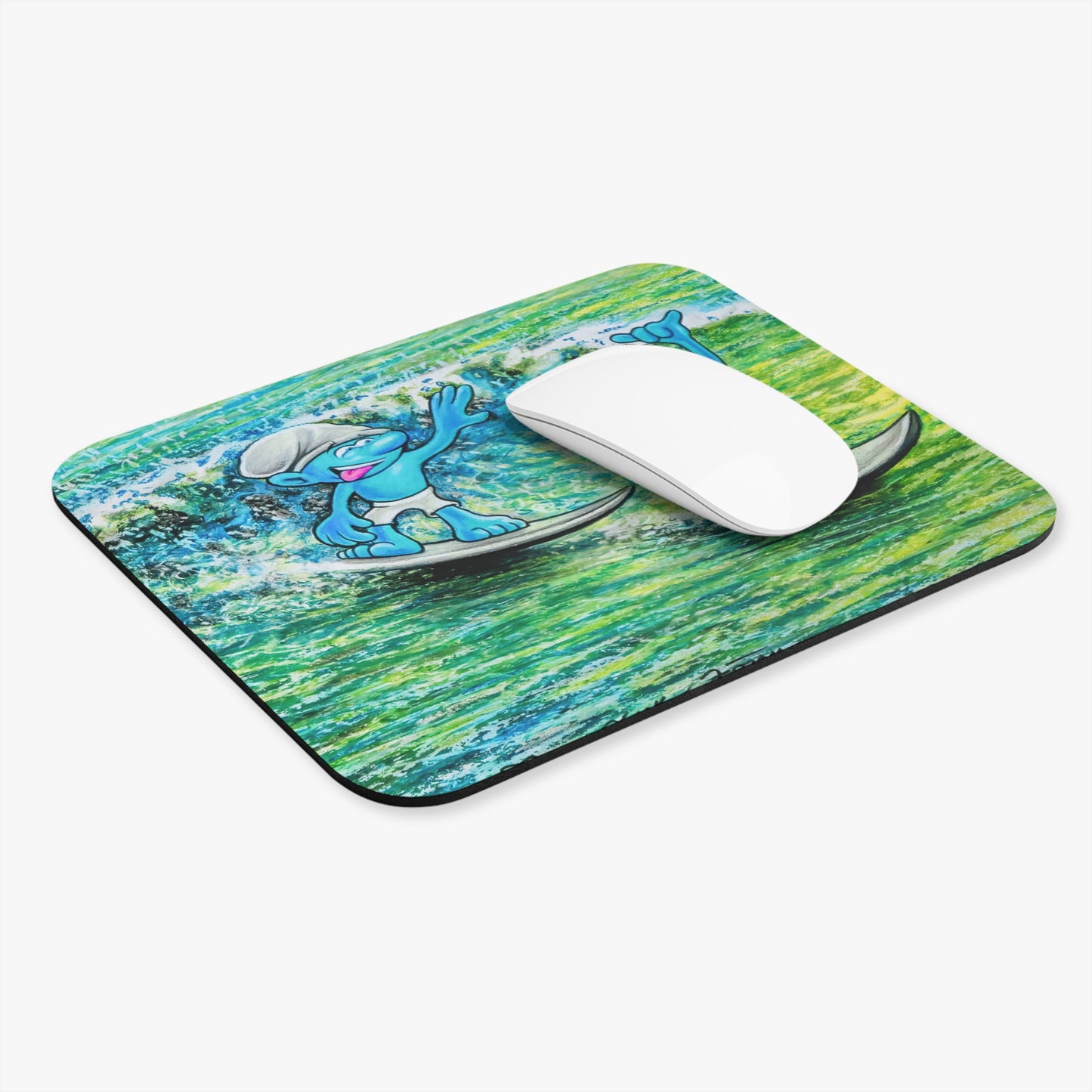 Surfs Up Mouse Pad, Fun Office Decor, Gamer Gift, Unique Desk Accessory, Beach Vibes, Surfing Themed Mouse Mat