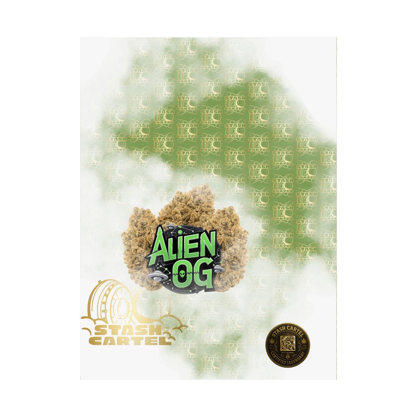 👽🌲 Alien OG Poster – Legendary Indica-Dominant Hybrid with Citrus Pine & Cosmic Potency