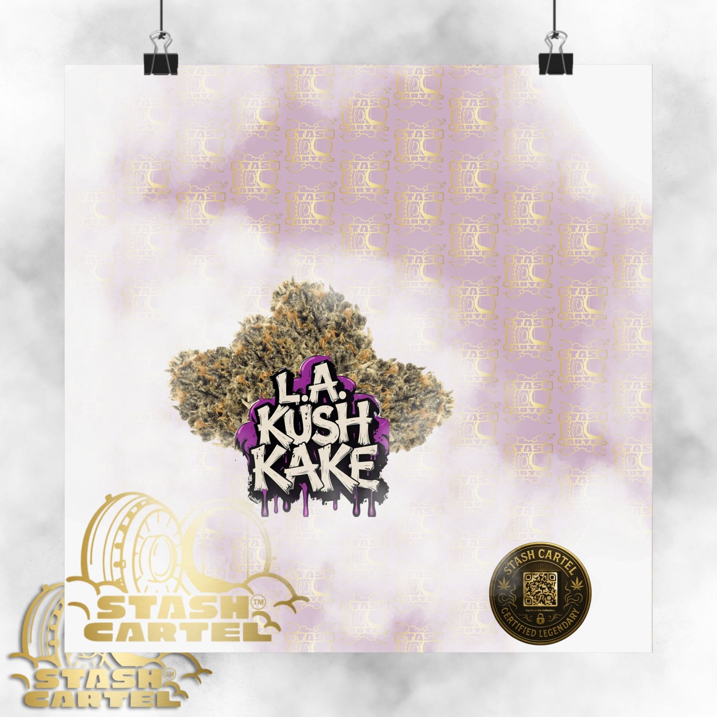 🎂🌴 LA Kush Cake Poster – Indica Hybrid Wall Art with Vanilla Cake & OG Gas