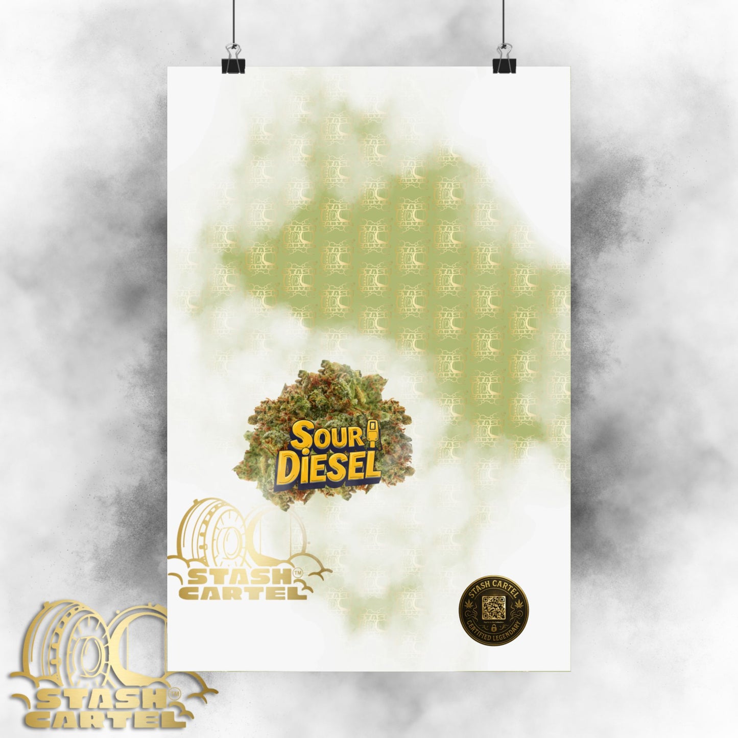 ⛽ "OG Chem" Diesel-Fueled Hybrid Poster – High-Octane Cannabis Wall Art in Fuel Green