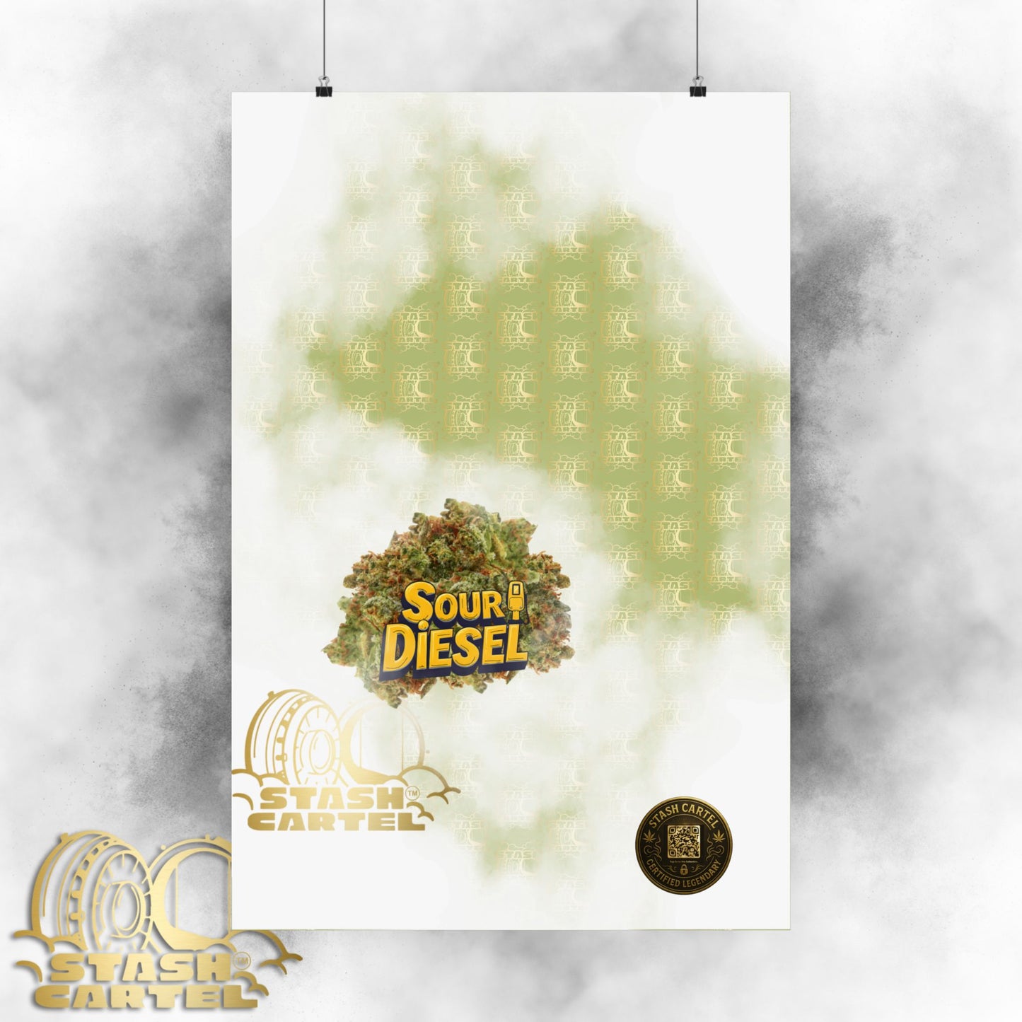 ⛽ "OG Chem" Diesel-Fueled Hybrid Poster – High-Octane Cannabis Wall Art in Fuel Green