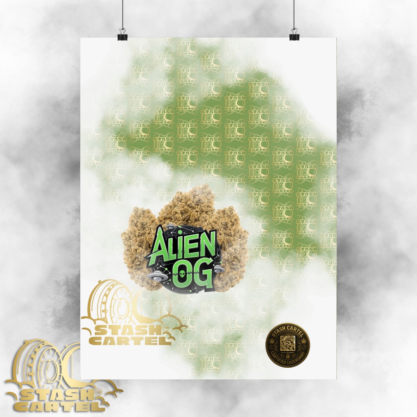 👽🌲 Alien OG Poster – Legendary Indica-Dominant Hybrid with Citrus Pine & Cosmic Potency